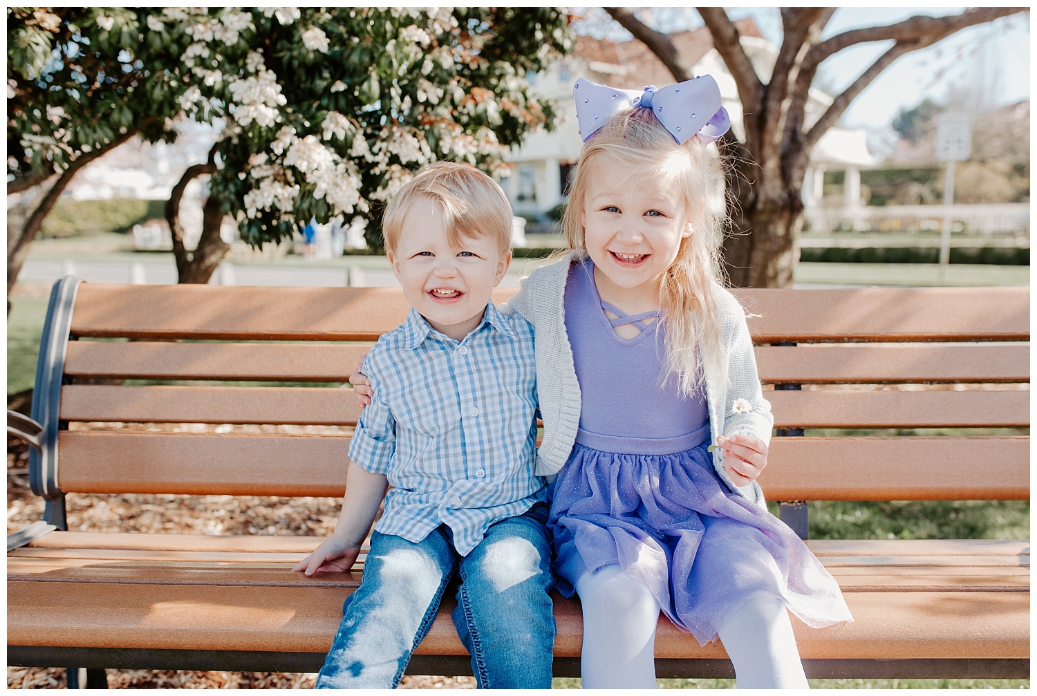 spring blossom family pictures at Grand Avenue, Everett Washington  + Snohomish Family Photographer 