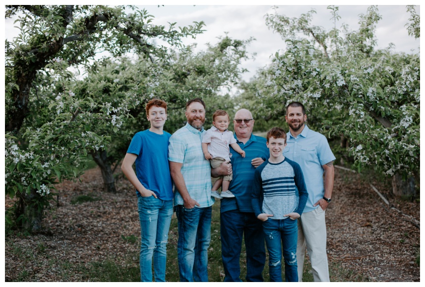 generational men photo in apple orchard lake chelan