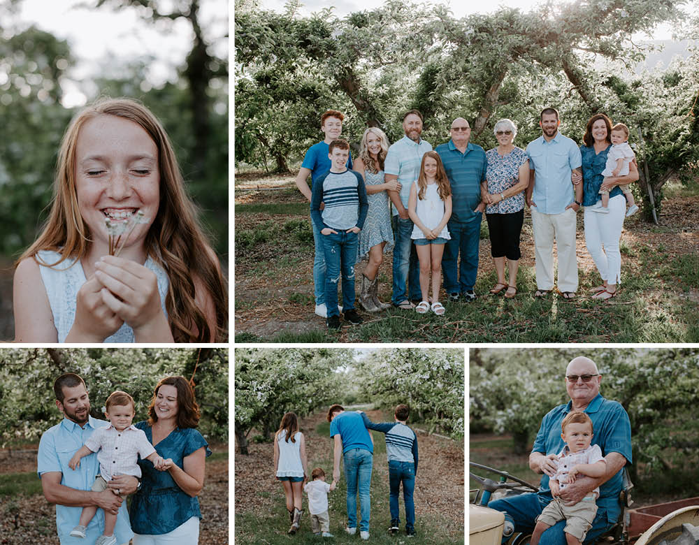 Chelan Extended Family Orchard Photoshoot