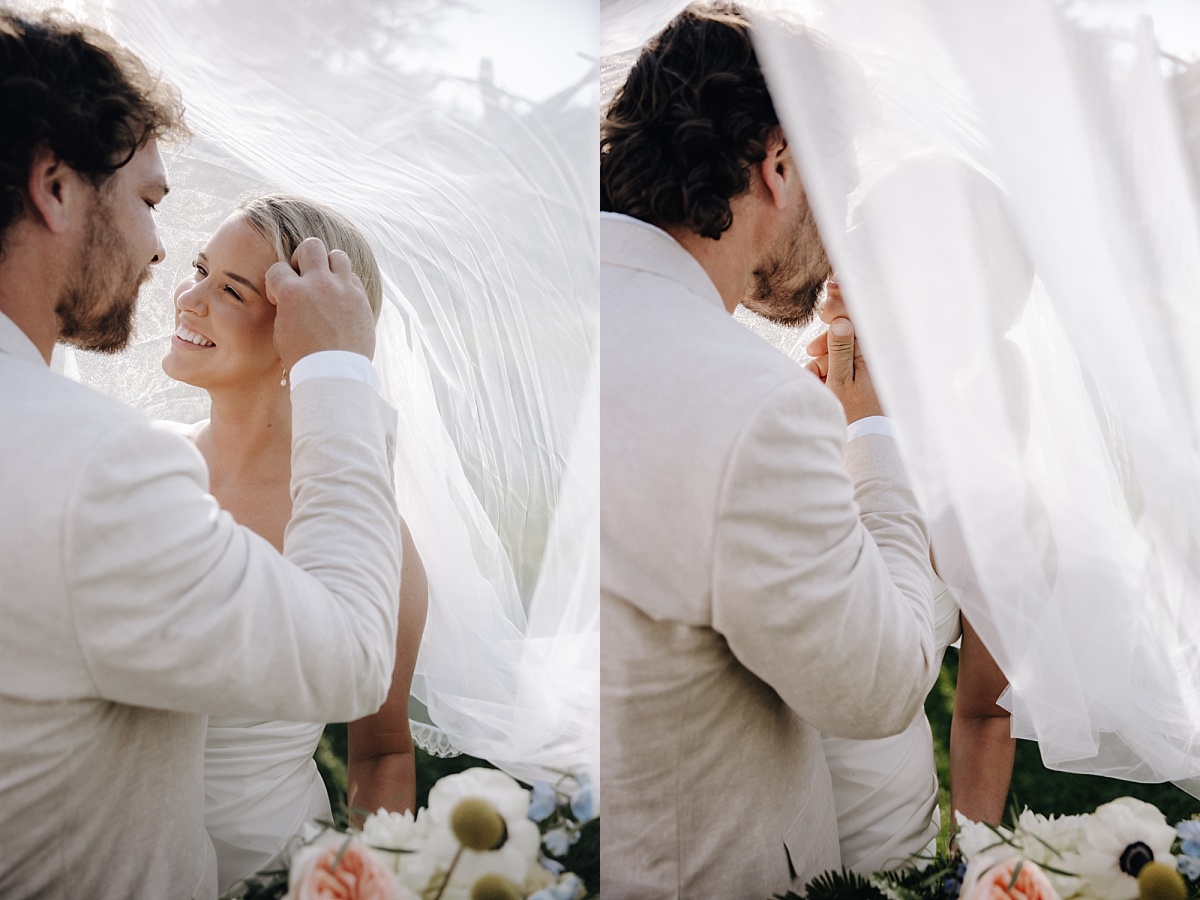 Romantic golden hour portrait at Rosario Resort on the San Juan Islands