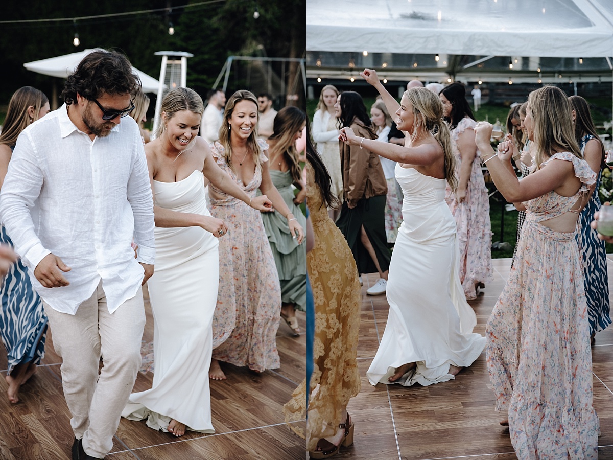 Golden hour light over wedding reception at Pebble Cove venue